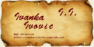 Ivanka Ivović vizit kartica
